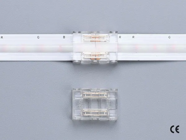 4 pin KONEKTOR pro RGB COB & SMD LED pásky, typ: LED pásek ↔ LED pásek, PCB 10mm