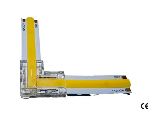 2 pin KONEKTOR pro MONO COB & SMD LED pásky, typ: LED pásek ↔ LED pásek - ROHOVÝ, PCB 10mm