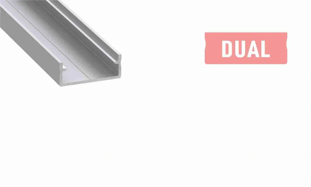 LED profil DUAL, surový hliník