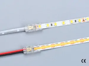 2 pin KONEKTOR pro MONO COB & SMD LED pásky, typ: LED pásek ↔ připojovací KABEL, PCB 5mm