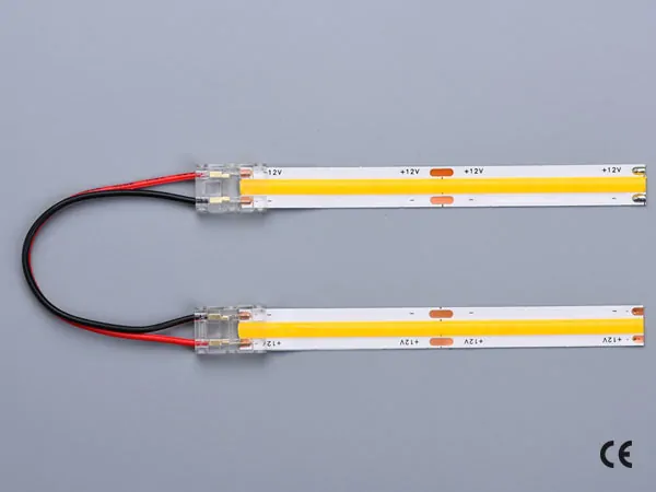 2 pin KONEKTOR pro MONO COB & SMD LED pásky, typ: LED pásek ↔ propojovací KABEL ↔ LED pásek, PCB 10mm