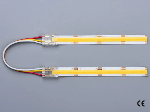 3 pin KONEKTOR pro CCT COB & SMD LED pásky, typ: LED pásek ↔ propojovací KABEL ↔ LED pásek, PCB 10mm