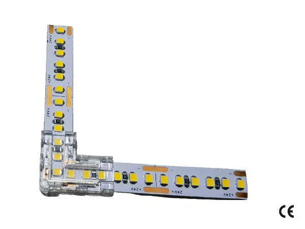 2 pin KONEKTOR pro MONO COB & SMD LED pásky, typ: LED pásek ↔ LED pásek - ROHOVÝ, PCB 8mm