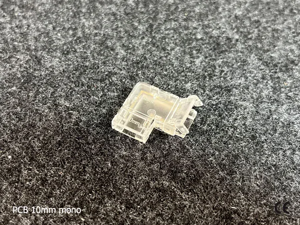 2 pin KONEKTOR pro MONO COB & SMD LED pásky, typ: LED pásek ↔ LED pásek - ROHOVÝ, PCB 10mm