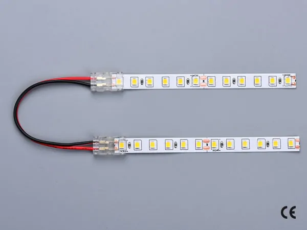 2 pin KONEKTOR pro MONO COB & SMD LED pásky, typ: LED pásek ↔ propojovací KABEL ↔ LED pásek, PCB 8mm