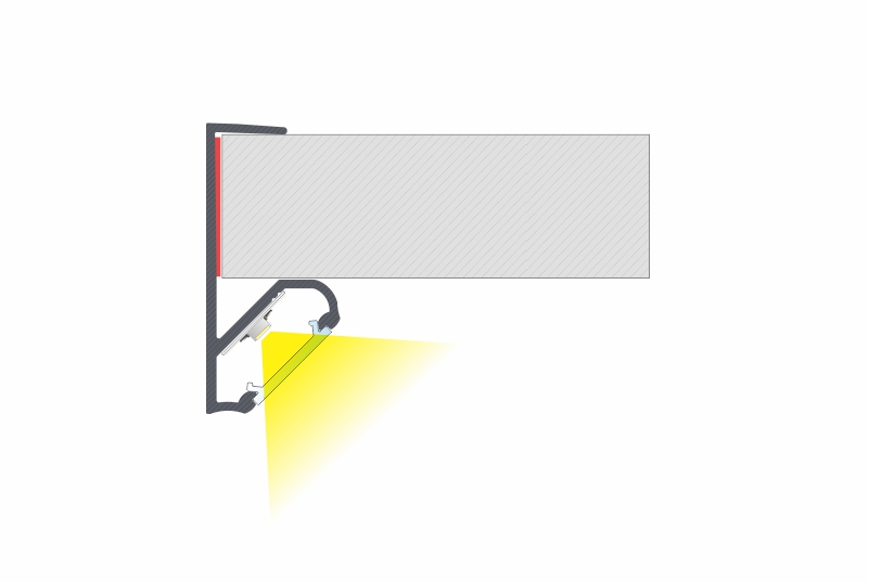 LED profil Q20, surový hliník