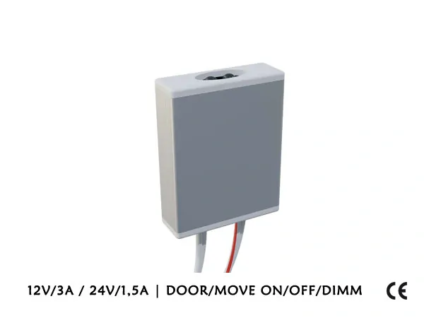 LED SPÍNAČ SKŘÍŇOVÝ 3v1 - DOOR/MOVE/DIMM - 12V/24V
