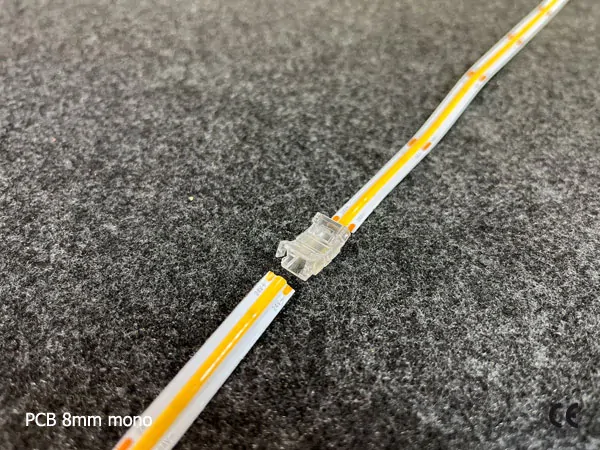 2 pin KONEKTOR pro MONO COB & SMD LED pásky, typ: LED pásek ↔ LED pásek, PCB 8mm