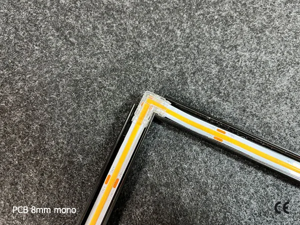 2 pin KONEKTOR pro MONO COB & SMD LED pásky, typ: LED pásek ↔ LED pásek - ROHOVÝ, PCB 8mm