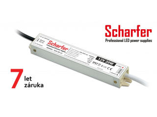 Profesionální napájecí zdroj Scharfer pro LED osvětlení, 12V | 20W | 1,67A | IP67
