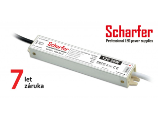 Profesionální napájecí zdroj Scharfer pro LED osvětlení, 12V | 30W | 2,5A | IP67